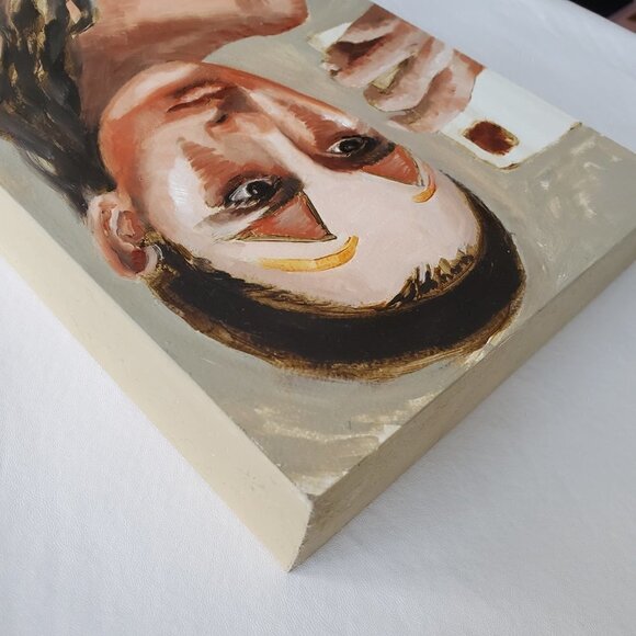 “Intimacy“ Original oil painting on Cradled Wood Panel 10"w x 8"h x 1.5"d - Picture 8 of 13